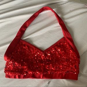 Red sparkle halter